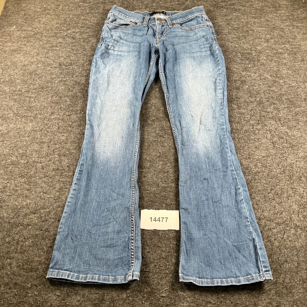 Levi's 524 Bootcut Jeans Women 7M Blue Denim Cotton Stretch Too Superlow Outdoor
